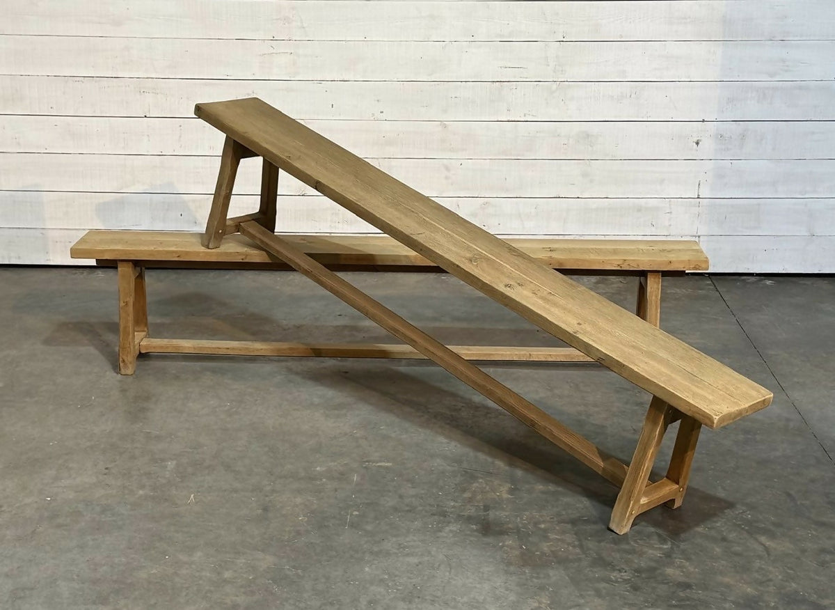 Pair French Oak Dining Benches