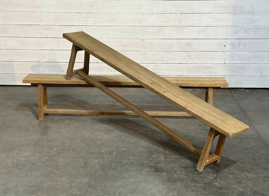 Pair French Oak Dining Benches