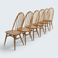 6 Ercol Dining Chairs Windsor Quaker Light Finish Vintage 1970s FREE UK Delivery
