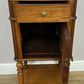 Bedside Table Antique French Style Marble Top Walnut Cabinet Nightstand LOT 6242
