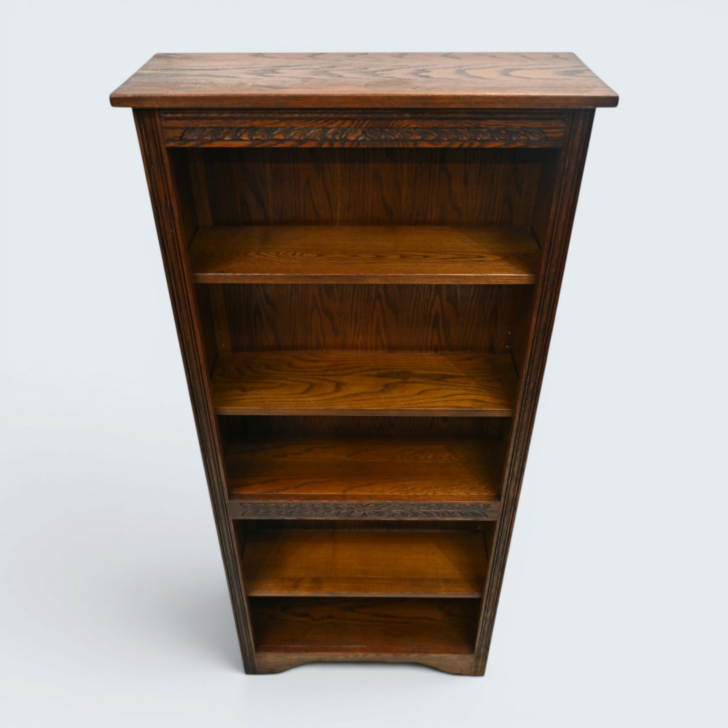 Old Charm Open Bookcase 4 Shelves Carvings Vintage Storage FREE UK Delivery*