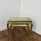 Mid-Century Italian Style Gilt Metal & Onyx Nest of Three Tables