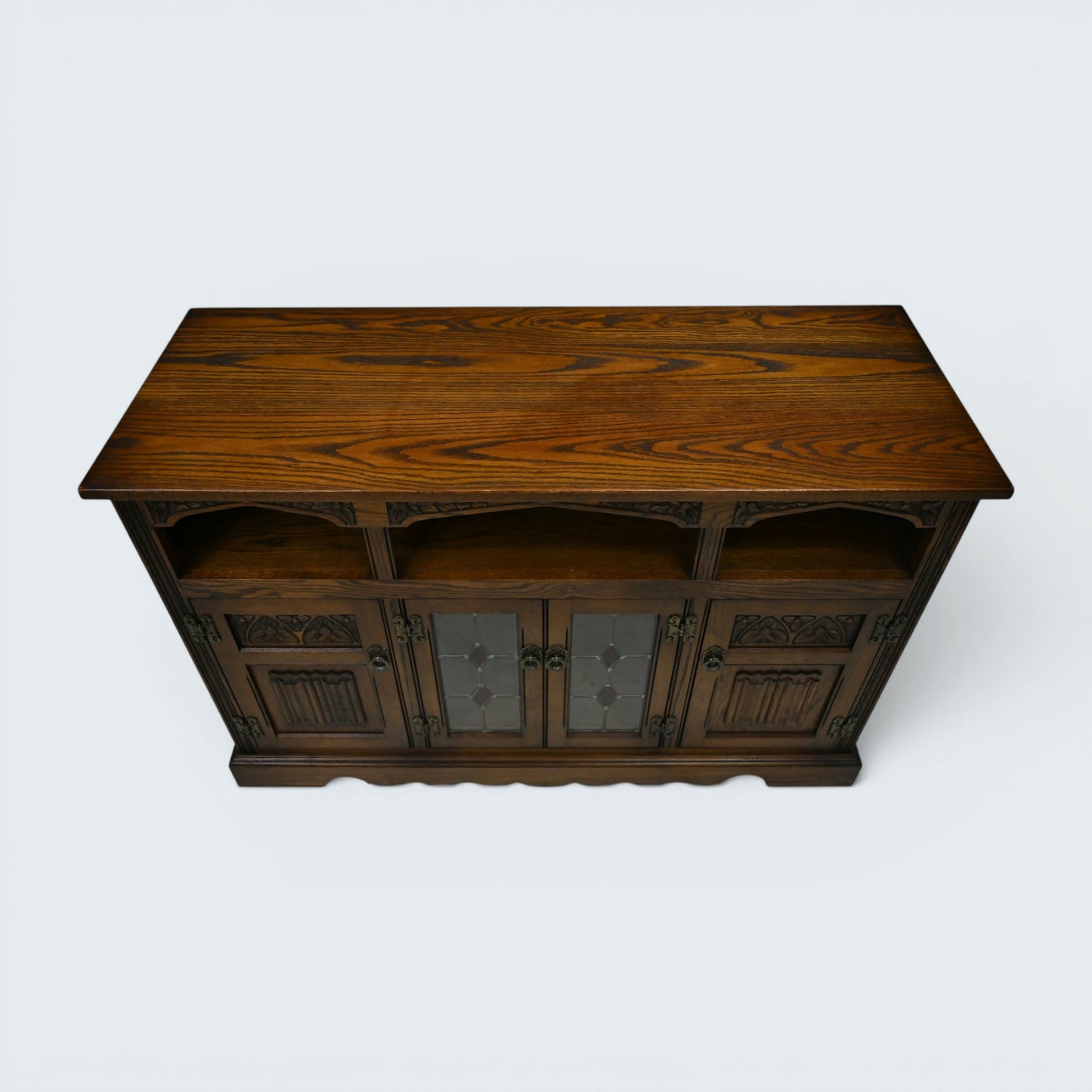 Old Charm Large TV Stand Hi Fi Cabinet Media Unit Unit Light Oak FREE Delivery