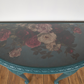 Large Teal Demi Lune Console Table | Upcycled Vintage Half Moon Hallway Table
