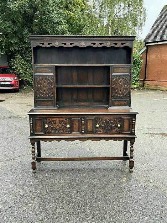 Tall Oak Dresser By Denby & Spinks Of Leeds, Circa 1930's.