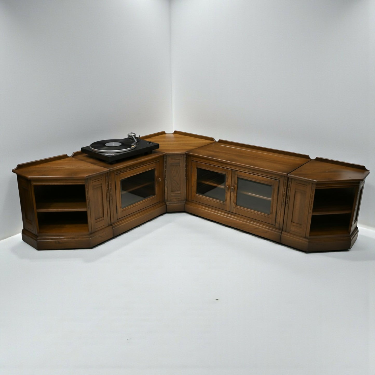 Ercol Entertainment Cabinets 5 Piece Corner Modular Golden Dawn FREE UK Delivery