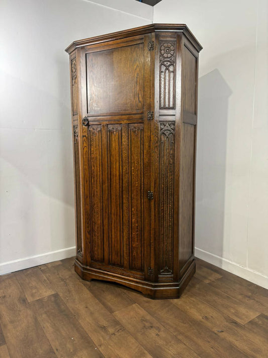 Vintage Oak Gentleman's Wardrobe – Crown AY Furniture