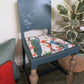 Upcycled statement chair – dressing table chair - teal