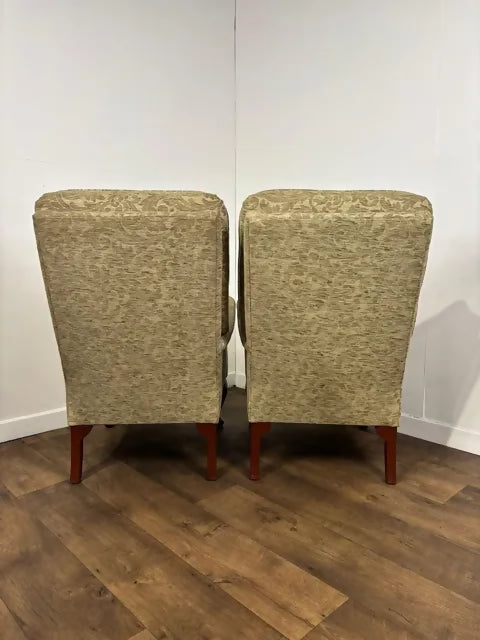 Pair of Reproduction Button Backed Upholstered Armchairs