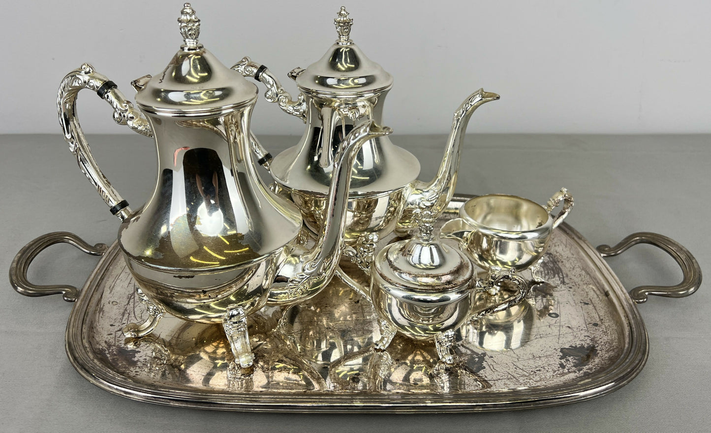 Coffee Set Vintage French Style Tea Coffee Serving Tray with Pot LOT 6433