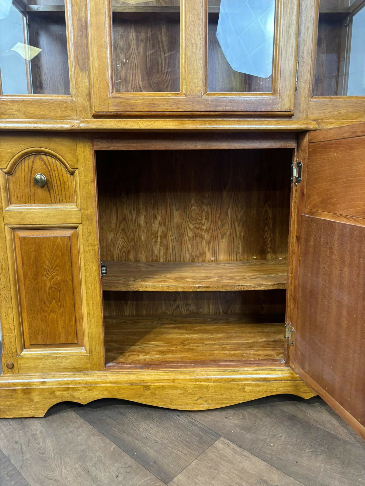 Contemporary Oak Glazed Display Cabinet