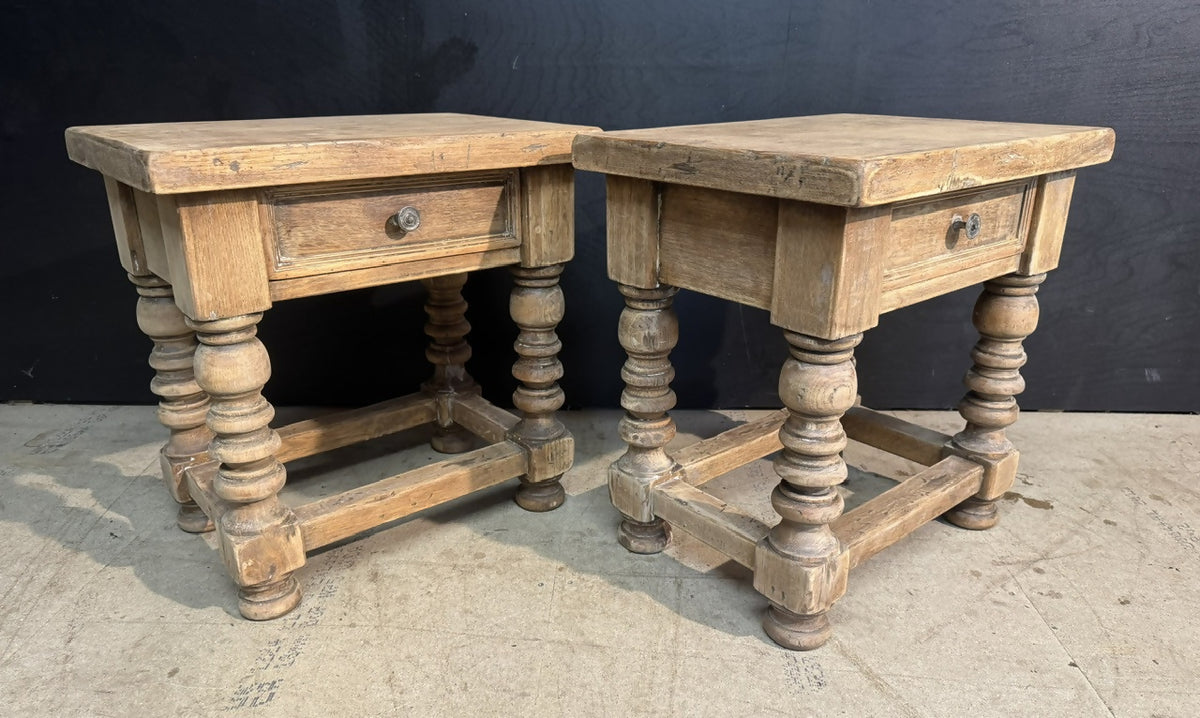 Quality Pair Oak Lamp Tables