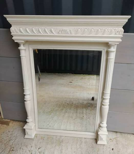 White Carved French Mirror