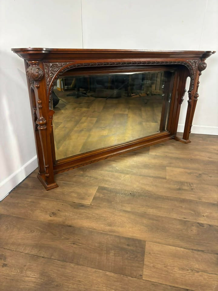 Victorian Mahogany Carved Mirror