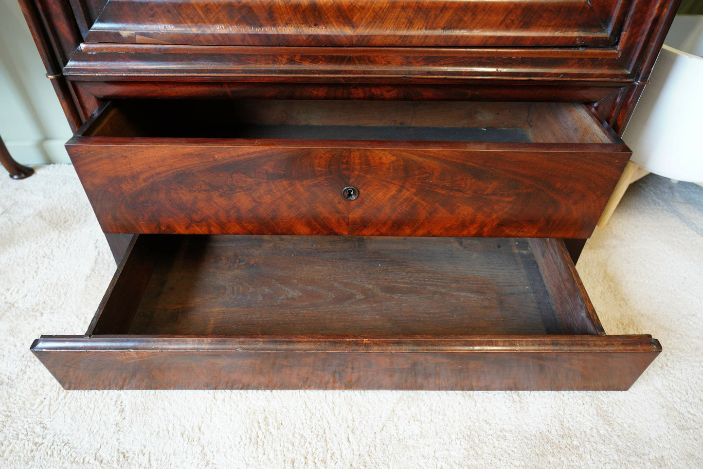 French Louis Philippe Vintage Cabinet In Flame Mahogany – France, C.1840