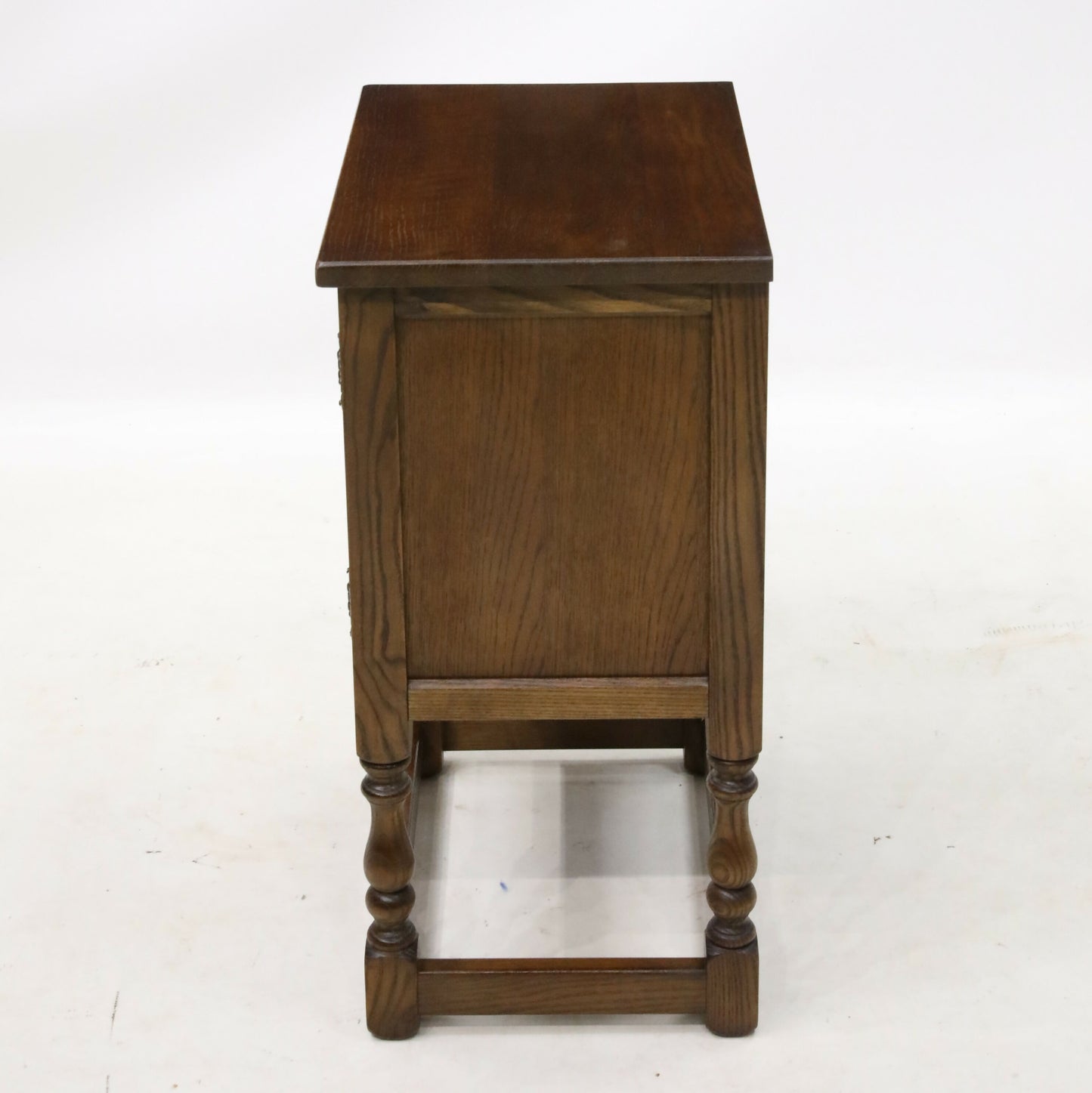 Old Charm Pedestal Cabinet Cupboard Linenfold Doors Tudor Brown FREE DELIVERY. SBR9087/0805D