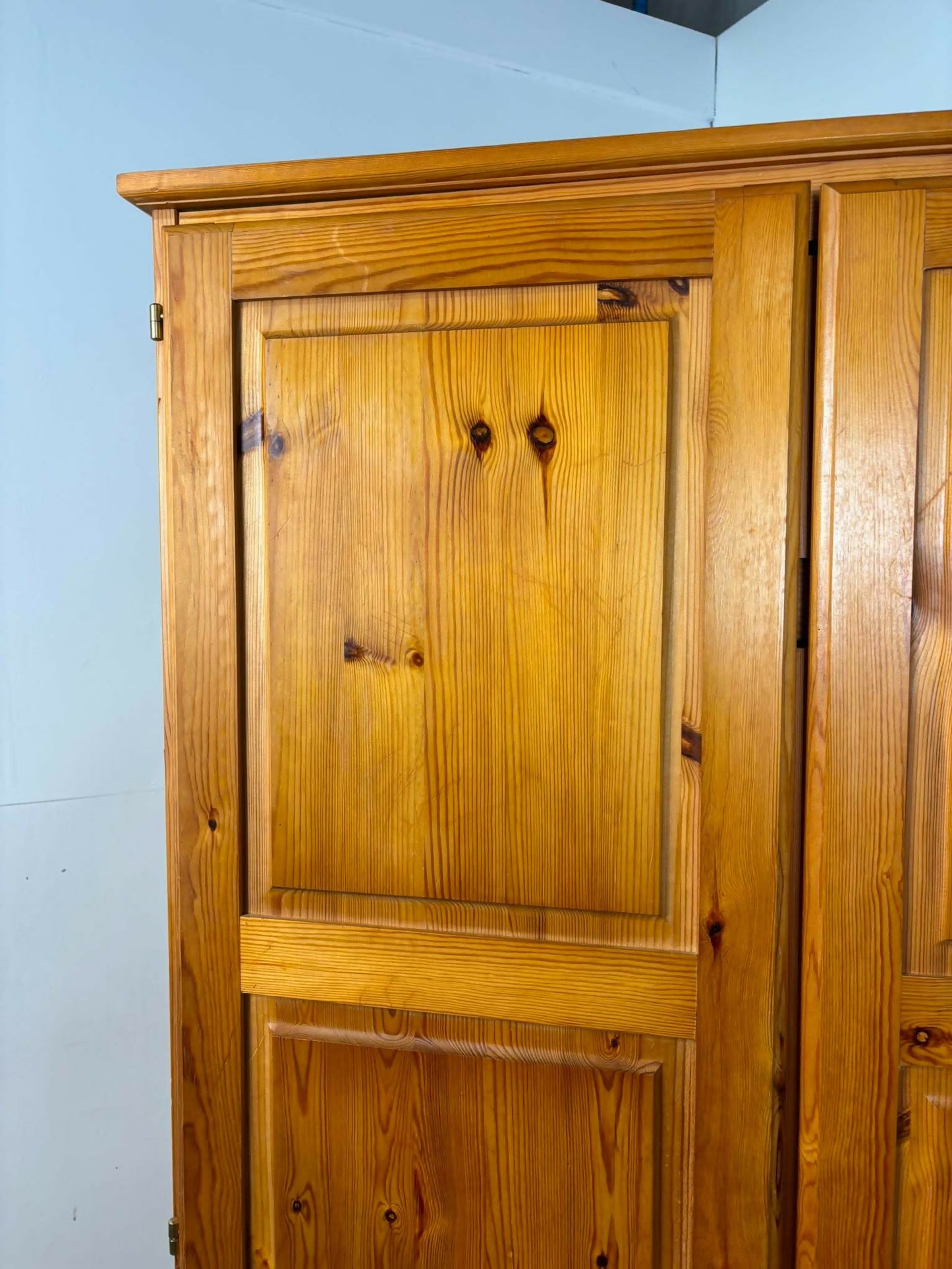 Contemporary Pine Double Wardrobe