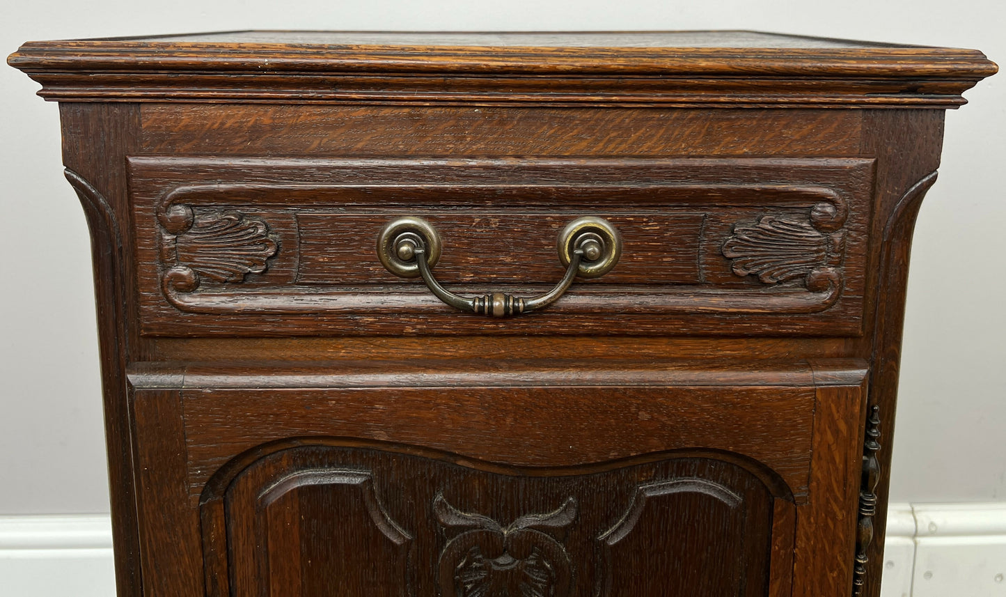 Bedside Table Vintage French Louis XVI Oak Cabinet Cupboard Nightstand LOT 6233