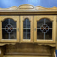 Large Solid Oak Dresser Cabinet Oak Veneer Leaded Glass Dresser Sideboard