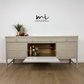 Refinished Large Neutral Vintage Nathan Sideboard with drinks cabinet - beige, cream, cocktail cabinet, tv stand, media unit, retro nude