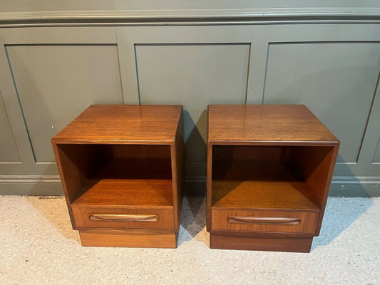 Pair G Plan Teak Bedside Chests Fresco Range 1970’s. Delivery Available.