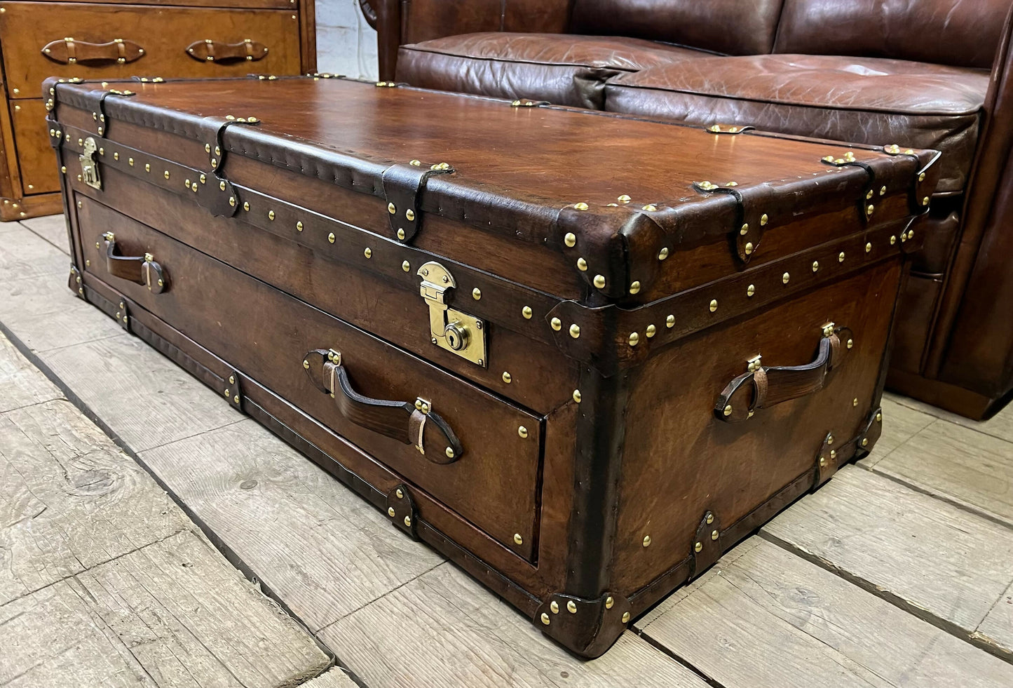 Vintage Coffee Table Storage Trunk, Luxury Home Interiors.