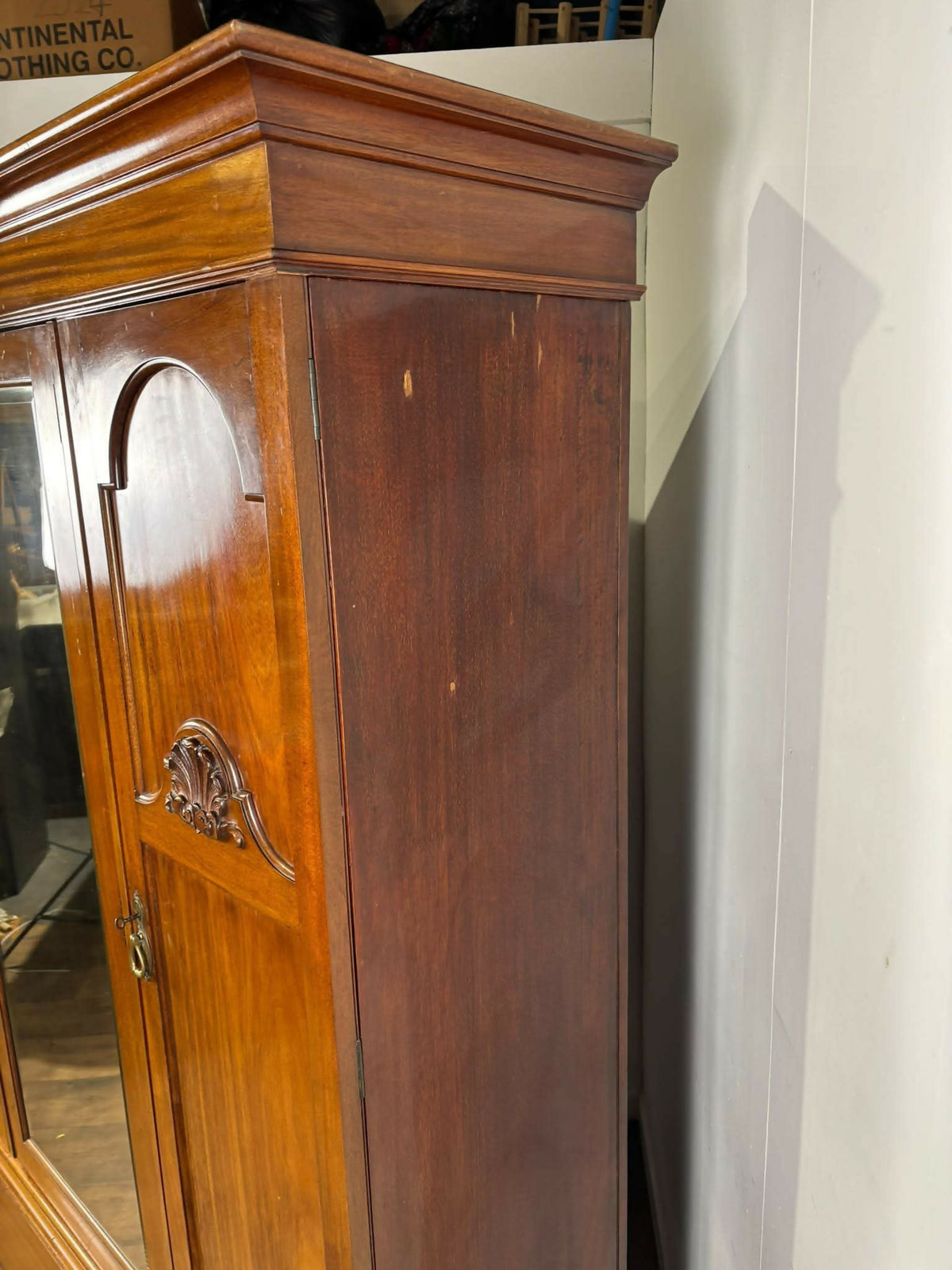 Edwardian Mahogany Triple Door Wardrobe
