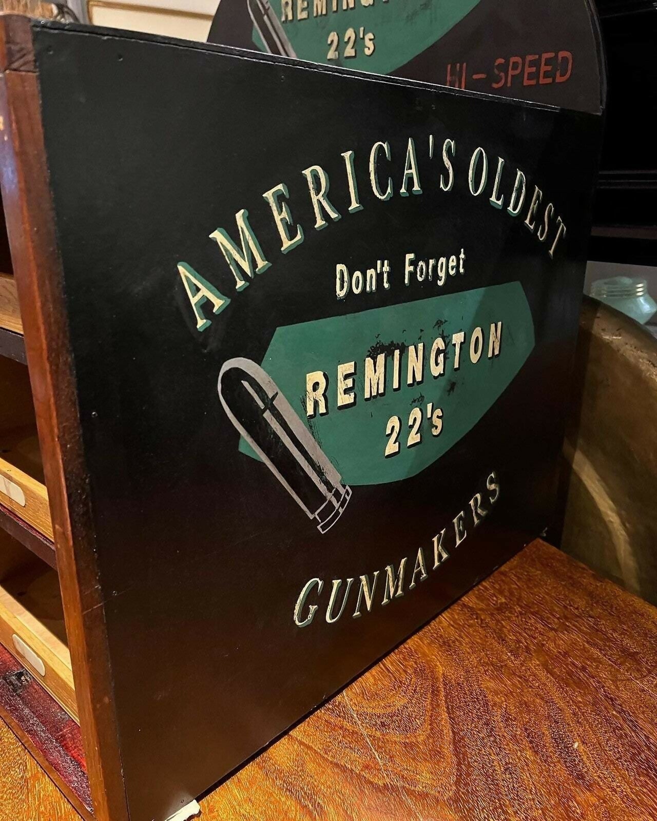 Vintage Set Of Shop Drawers. Advertising Cabinet. Remington Shop Counter Cabinet.