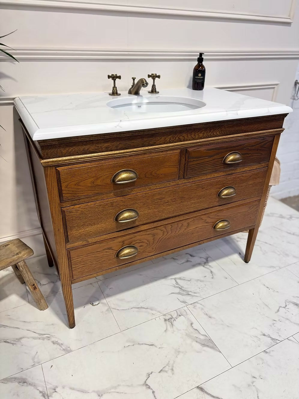 Width 106cm - Vintage Vanity Unit With Tap - Available