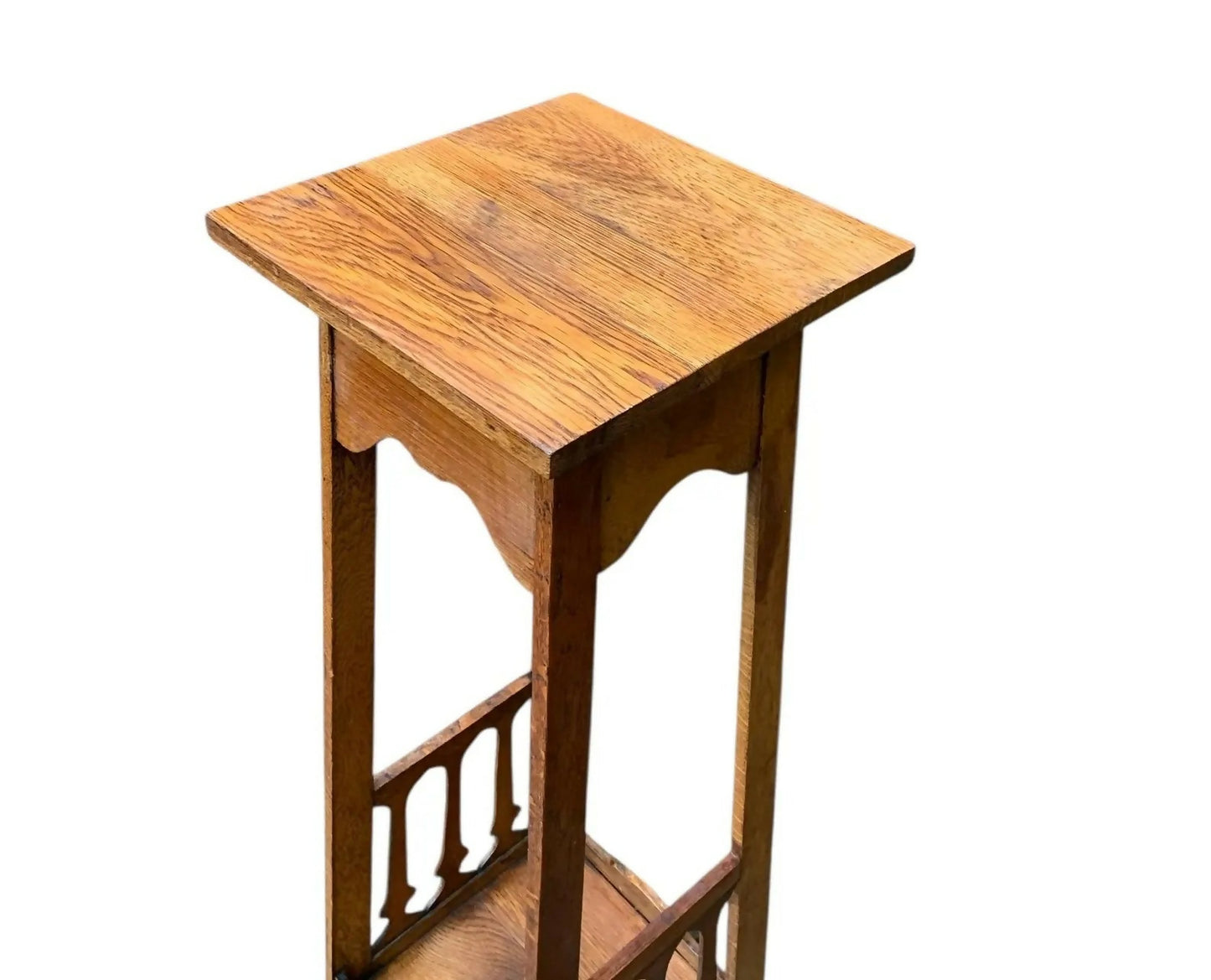 Arts and Crafts Oak Pedestal display Jardiniere stand