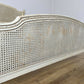 Bed Vintage French King Size Bed Frame Cane Panel Carved Headboard LOT 6410