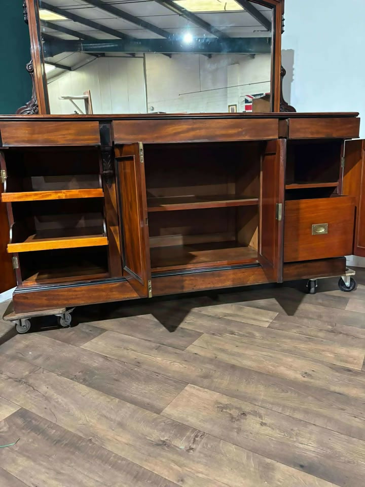 Quality Victorian Mahogany Mirror Back Sideboard vb