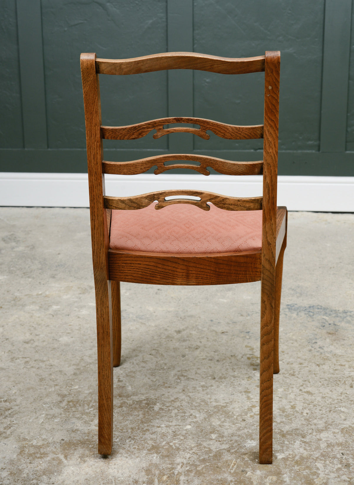 6 Oak Ladder Back Dining Chairs by Strongbow - Mid Century