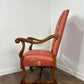 Victorian Style Reproduction Mahogany Upholstered Armchair