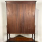 Large Edwardian Inlaid Walnut Bow Front Display Cabinet