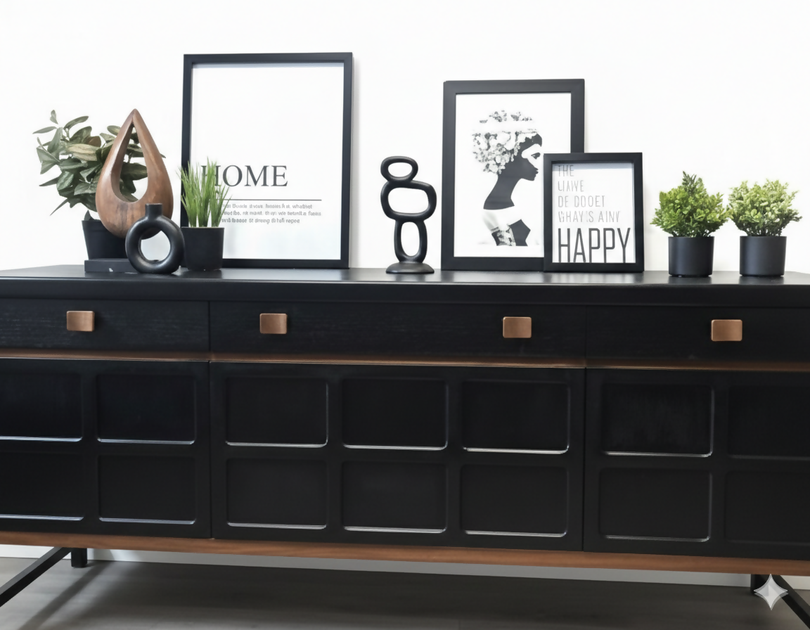 Black Nathan sideboard, cocktail cabinet-MADE TO ORDER
