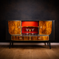 Crimson Crimson Cocktail Cabinet | Drinks Cabinet | Mid Century Bar Cabinet | Statement Home Bar