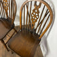 Vintage Set of Four Dark Oak Wheel Back Chairs