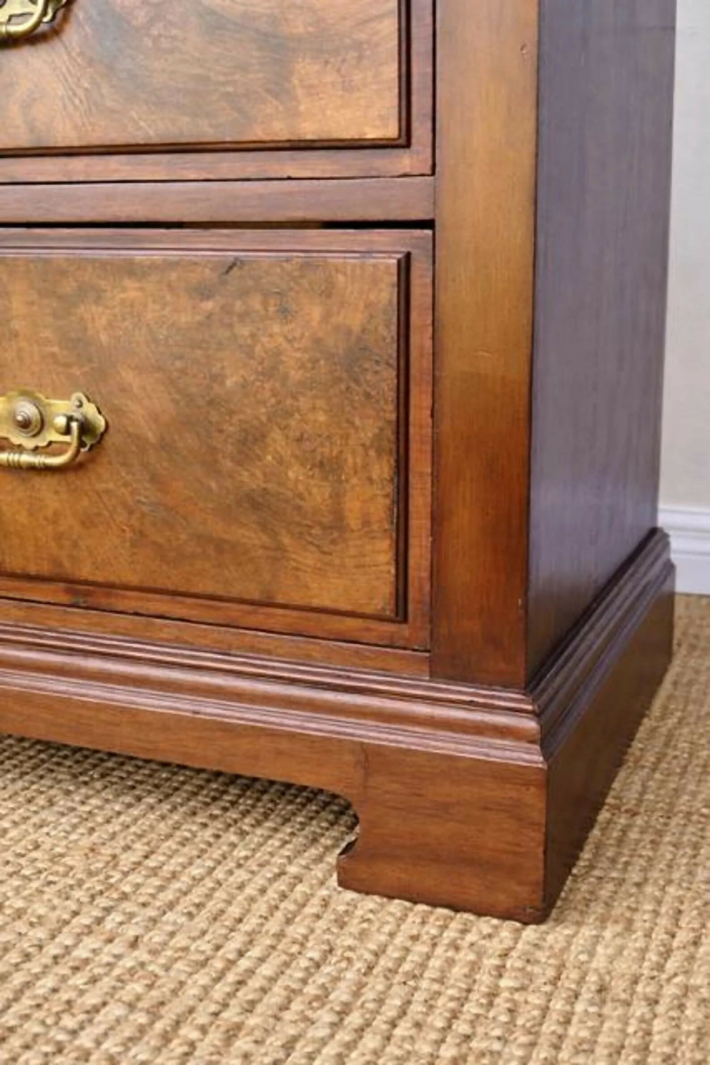 Vintage Georgian Burr Walnut Chest Of Drawers | Walnut Chest | English Country Furniture