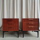 Vintage Pair of Danish Mid Century Bedside Chest Of Drawers Tables Retro Scandi R901
