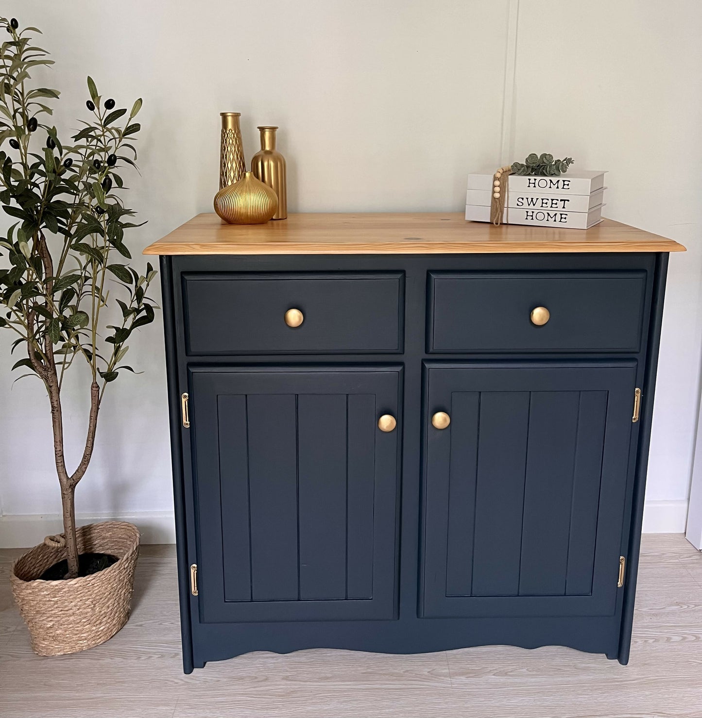 Now Sold Pine cupboard sideboard with drawers