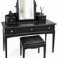 Stag Minstrel Dressing Table Mirror & Stool Black