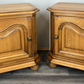 Pair of Bedside Tables Vintage French Nightstands Carved Oak Cabinets LOT 24289