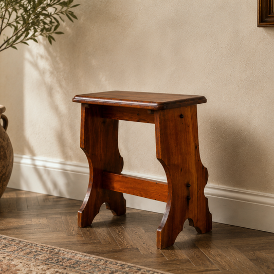 Antique Hardwood Organist Stool Piano Stool Plant Stand