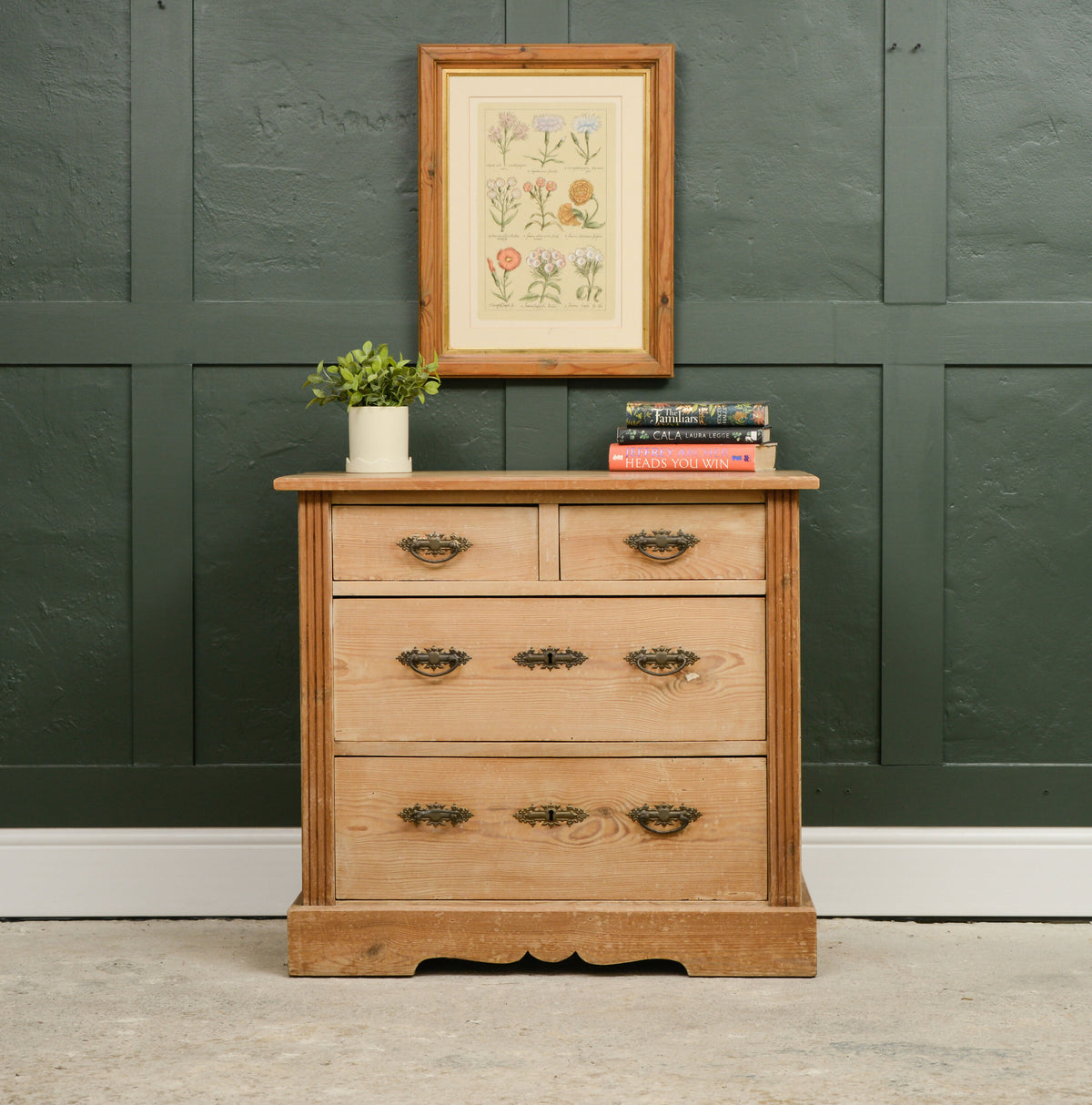 Antique Pine Chest of Drawers - 2 Over 2 - Edwardian