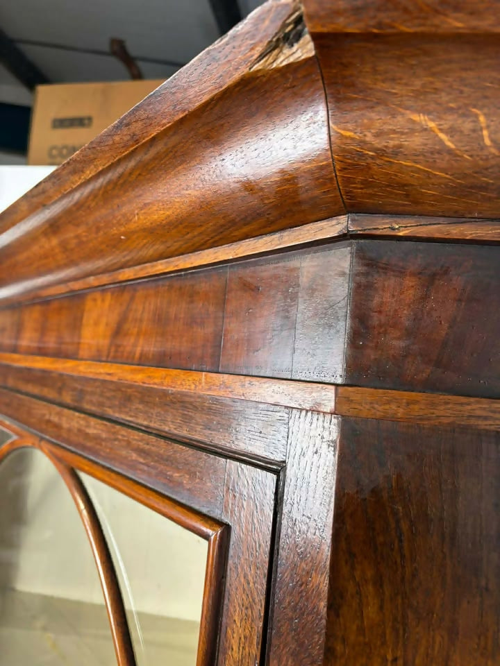 Victorian Mahogany Double Corner Cupboard With Glazed Top