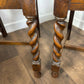 Vintage Set of Four Oak High Back Barley Twist Dining Chairs