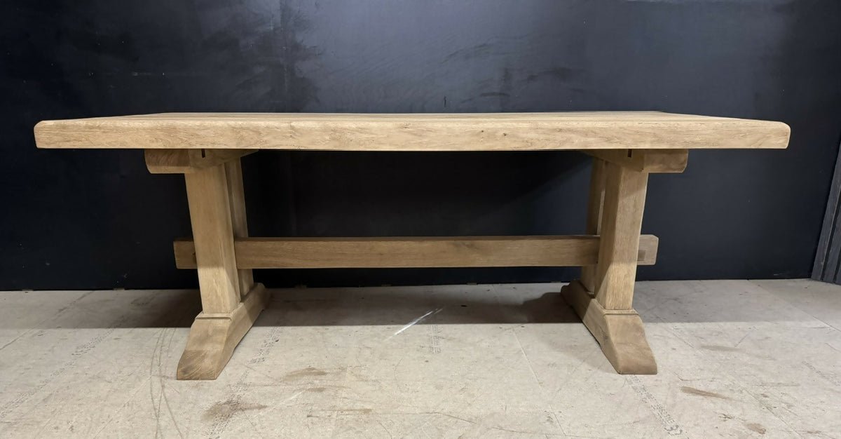 Good Quality Bleached Oak Farmhouse Dining Table
