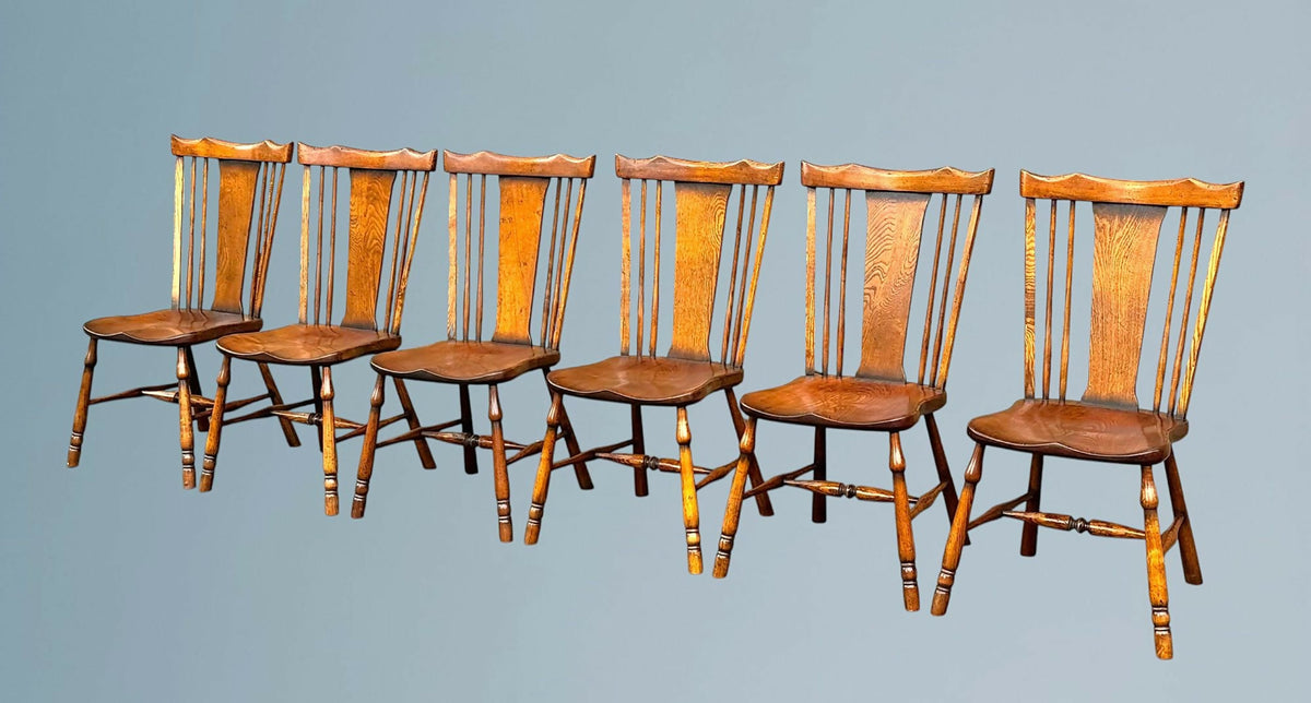 Set of Six Oak Yeomans Dining Chairs - Batheaston Furniture BC81