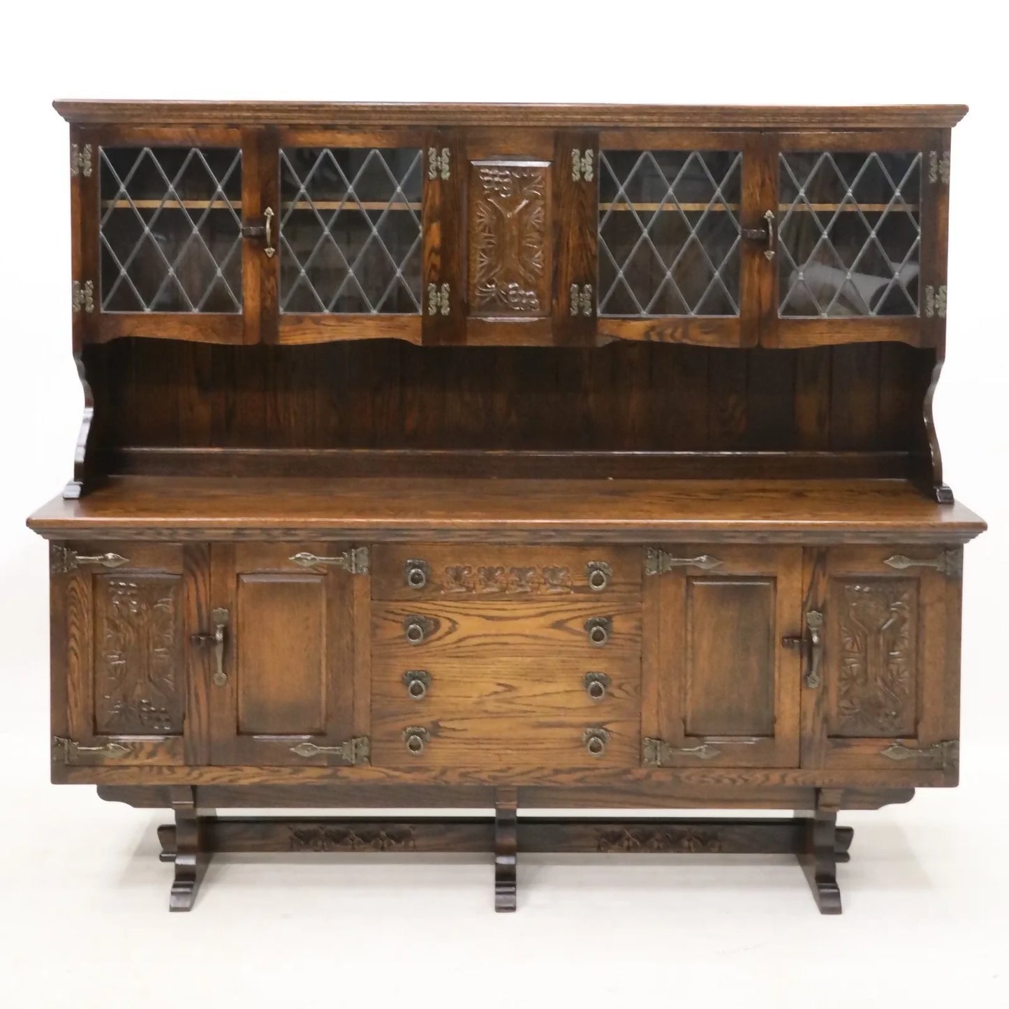 Raised Oak Dresser Cupboards Drawers Display Cabinets By Webber FREE UK Delivery